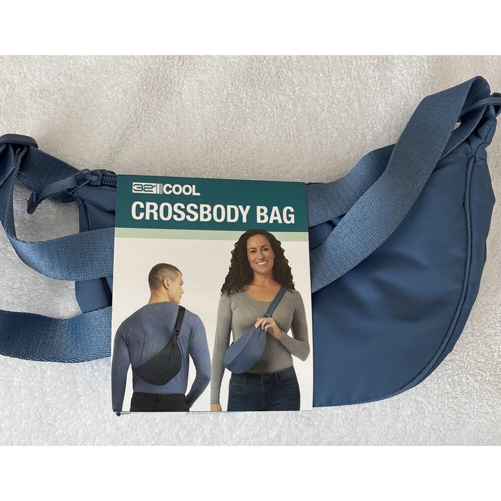 New With Tag 32 Degrees Cool Unisex Crossbody Bag Purse - Blue Adjustable Strap